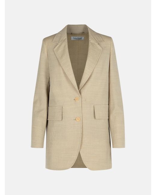 Max Mara Natural 'Acacia' Virgin Wool Jacket