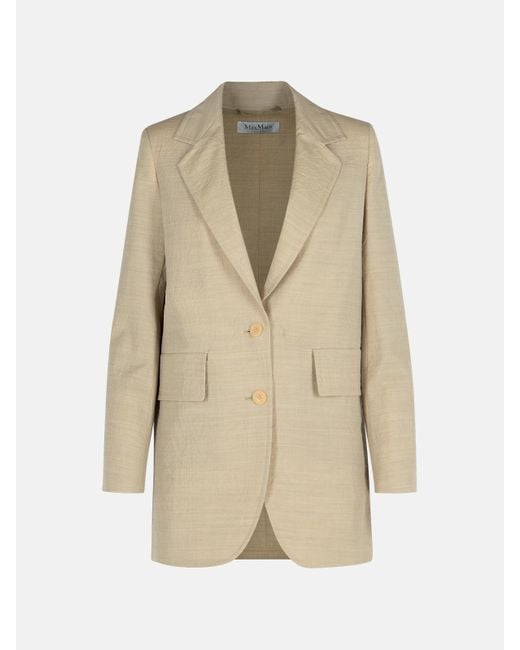 Max Mara Natural 'Acacia' Virgin Wool Jacket