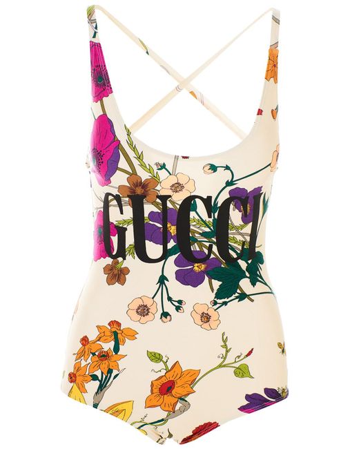 Gucci White Flora Swimsuit