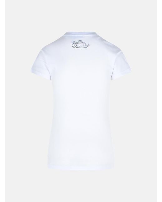 Balmain White Cotton T-Shirt