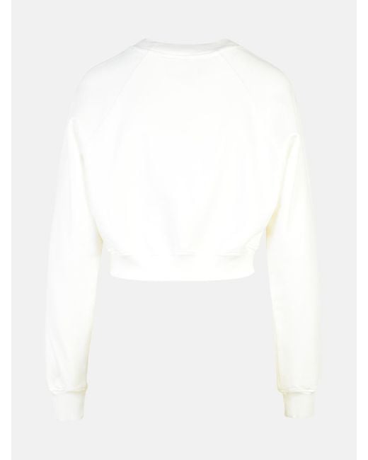 Casablancabrand White 'crop' Cotton Sweatshirt