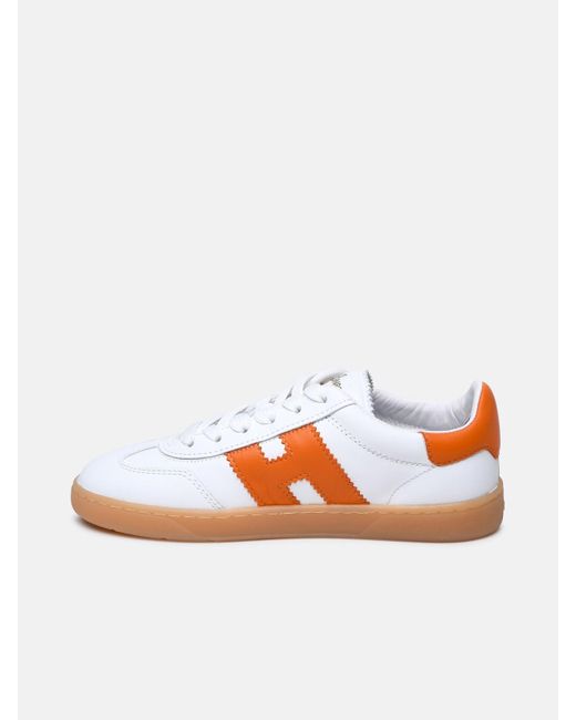 Hogan Orange Leather Sneakers