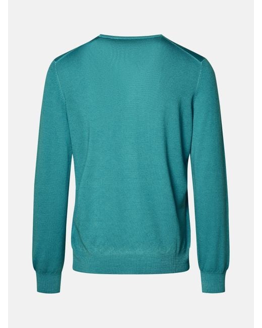 Gran Sasso Green Turquoise Virgin Wool Sweater for men