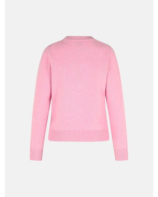 Ganni Pink Poodle Graphic Sweater In Wool Blend