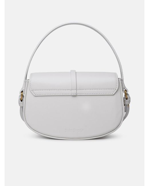 Palm Angels Gray 'lockbag' Cream Leather Bag