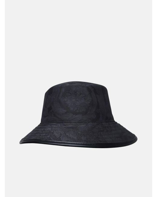 Versace Blue Black Cotton Hat for men