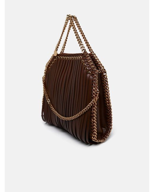 Stella McCartney Vegan Leather Falabella Mini Bag in Brown | Lyst