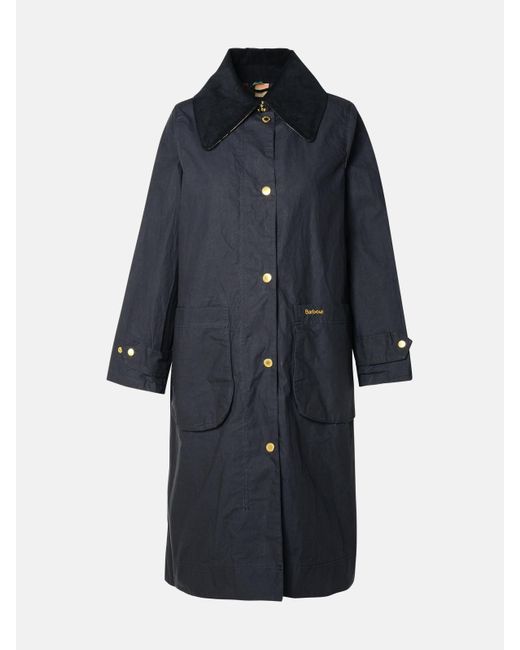 Barbour Blue 'paxton' Cotton Trench Coat