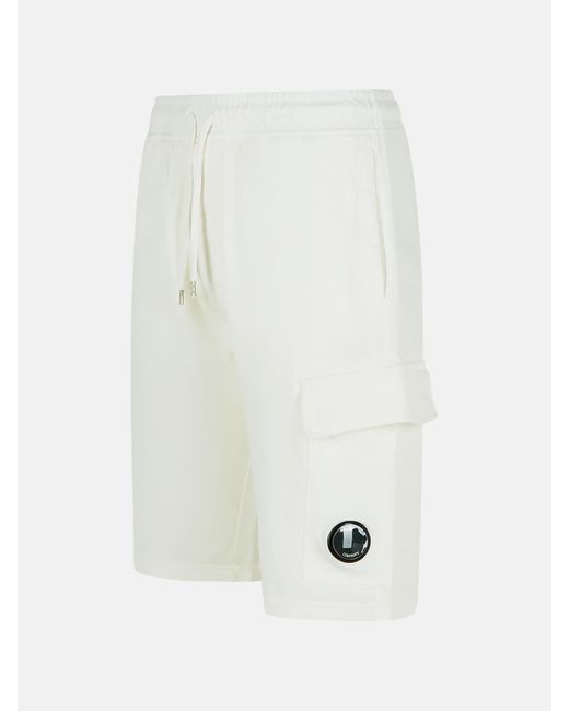 C P Company White Cotton Bermuda Shorts for men