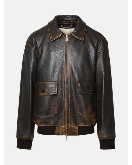 Golden Goose Deluxe Brand Black Leather Jacket for men
