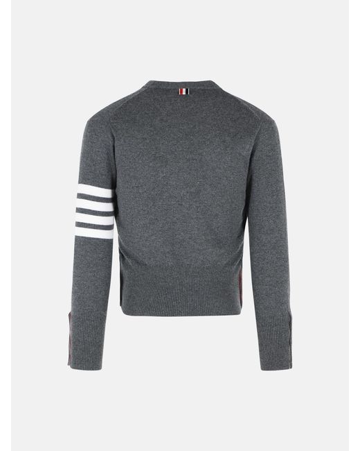 Thom Browne Gray 'Classic 4 Bar' Cashmere Cardigan for men