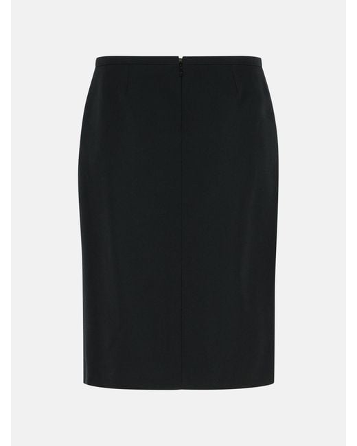 Versace Black Virgin Wool Skirt