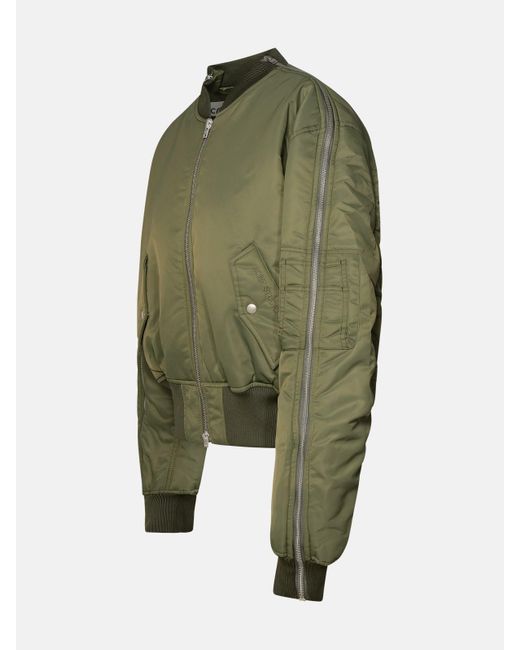Acne Green Nylon Bomber Jacket