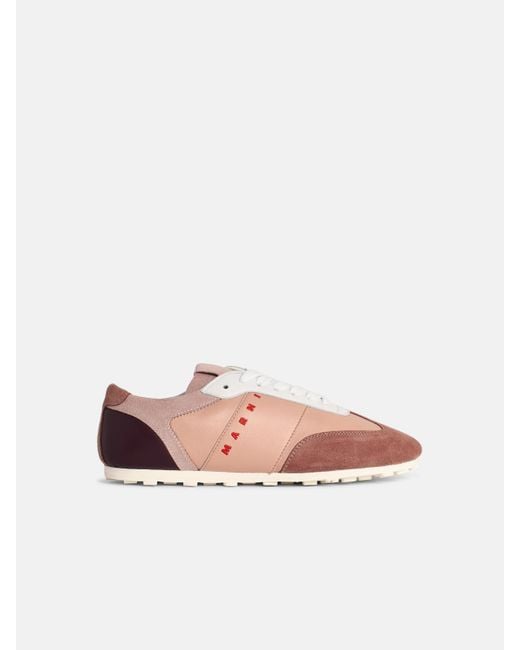 Marni Pink 'Softy Soccer' Leather Sneakers