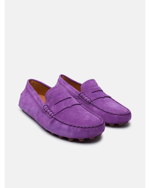 Tod's Purple Suede Loafers