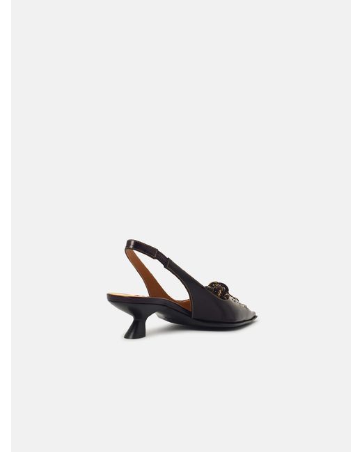 Marni White Leather Slingbacks
