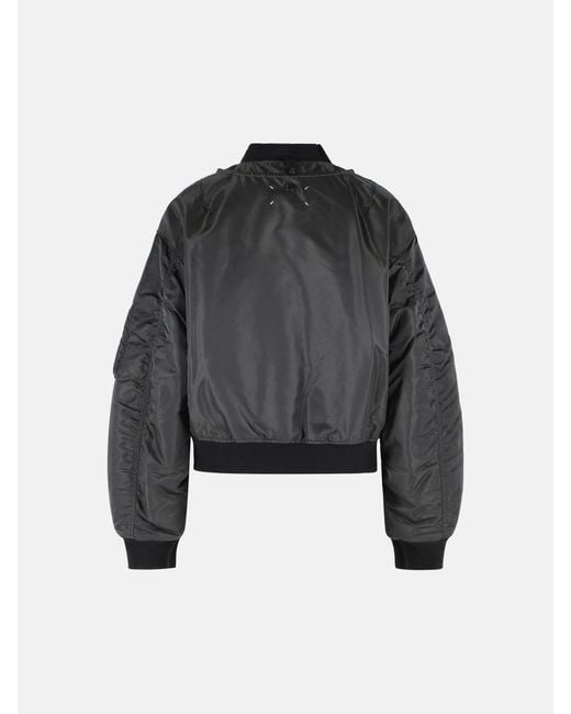 Maison Margiela Black Dark Polyamide Reversible Bomber Jacket