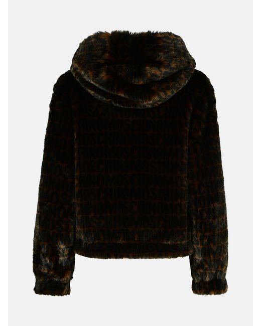 Moschino Black Polyester Blend Coat