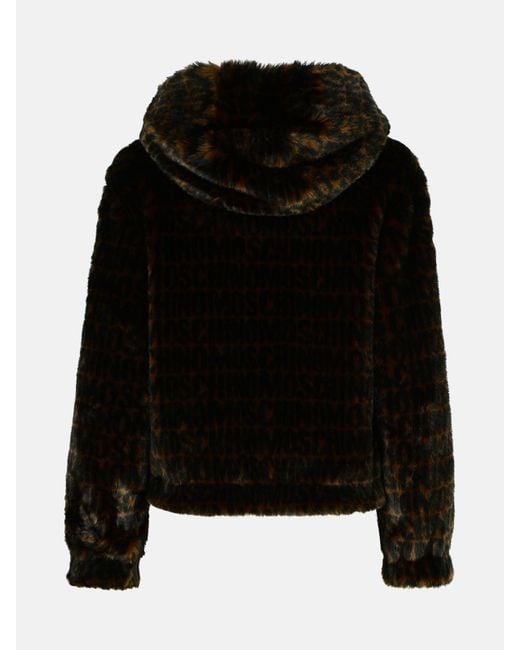 Moschino Black Polyester Blend Coat