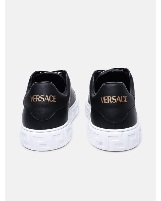 Versace Black Leather Sneakers for men