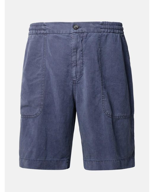 Altea Blue Linen Blend Bermuda Shorts for men