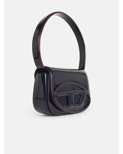 DIESEL Blue '1Dr' Burgundy Liquid Effect Polyurethane Bag
