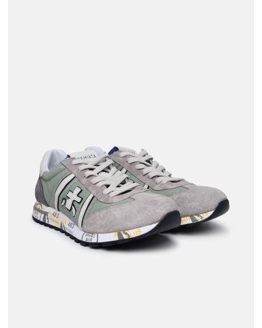 Premiata Gray 'lucy' Leather And Fabric Sneakers for men