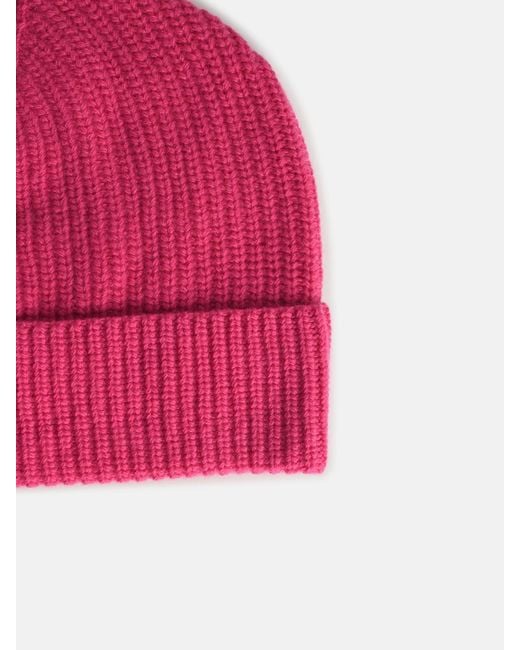 Seven Gauge Pink Wool Beanie for men