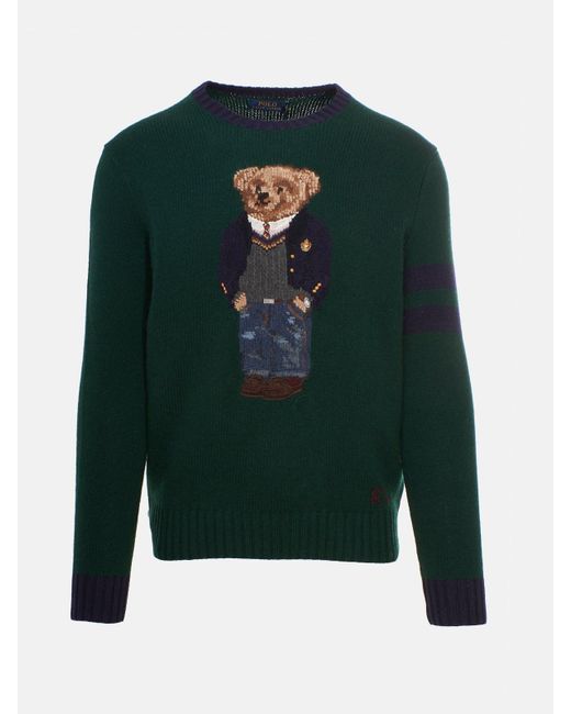 Polo Ralph Lauren Green Teddy Bear Sweater for men
