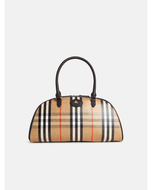 Burberry Natural 'highlands' Leather Blend Bowling Bag