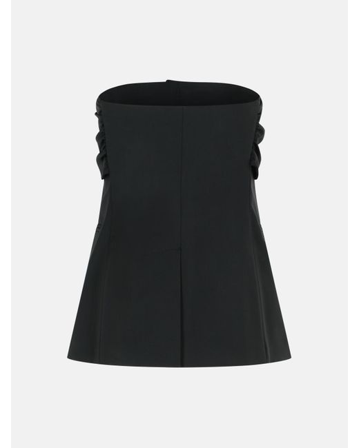 Max Mara Black 'veruska' Virgin Wool Bustier Top