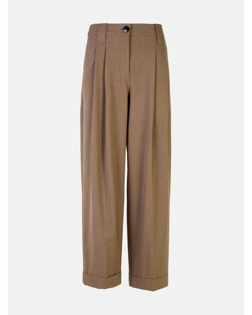 Ganni Natural Shiitake Viscose Blend Pants