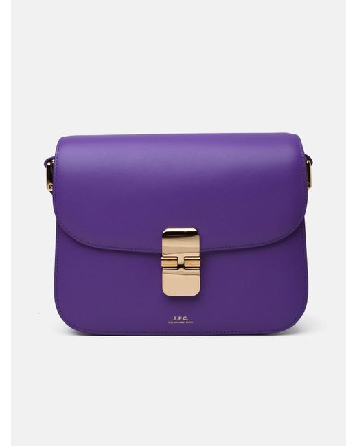 A.P.C. Grace Purple Leather Crossbody Bag