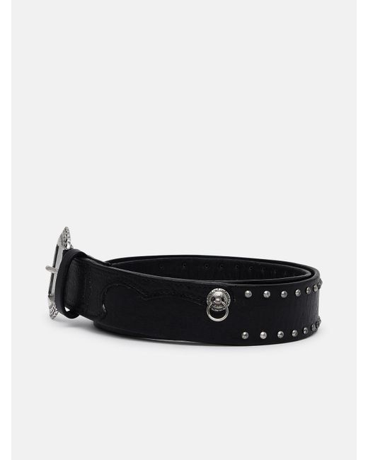 Golden Goose Deluxe Brand Black Leather Belt On The Leather Ring for men