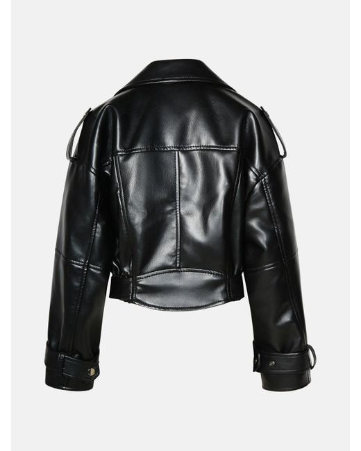 ANDAMANE Black 'nova' Biker Jacket In Imitation Leather