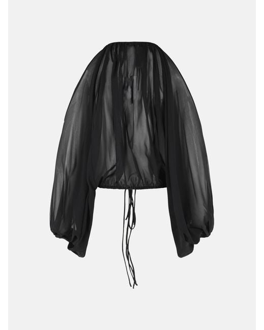 ANDAMANE Black Silk Blouse