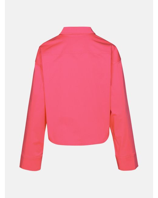 Moschino Pink Logo Long-Sleeved Shirt
