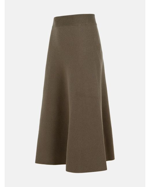 Lanvin Natural Beige Wool Blend Skirt