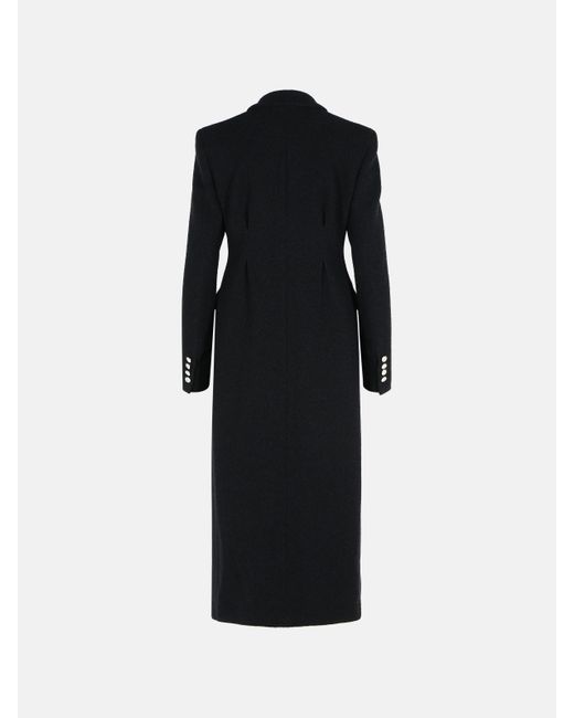 Alessandra Rich Black Virgin Wool Blend Coat