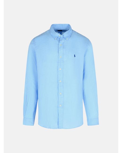 Polo Ralph Lauren Blue Cotton Shirt for men