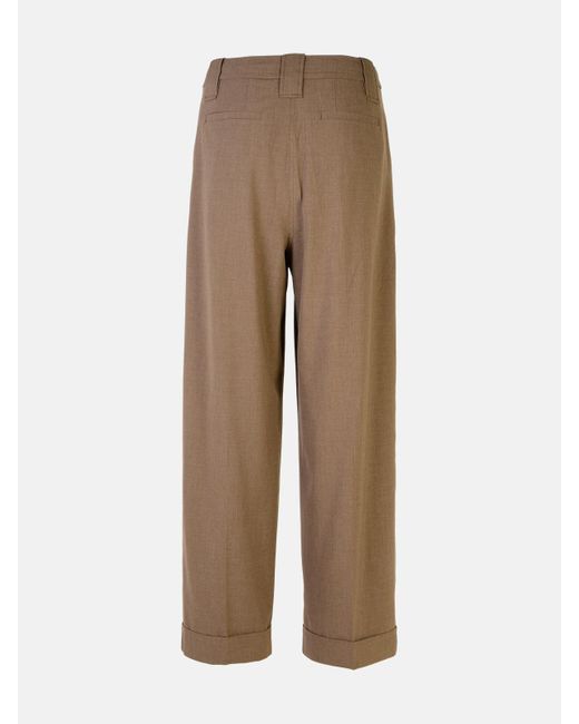 Ganni Natural Shiitake Viscose Blend Pants