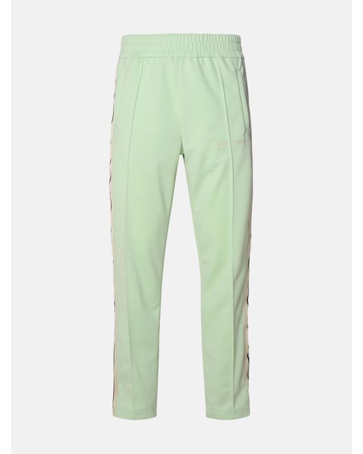 Palm Angels Green Polyester Track Pants for men