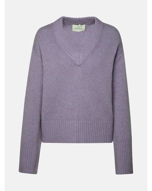 Lisa Yang Purple Iris Melange 'aletta' Cashmere Sweater