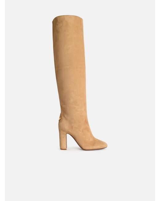 Dolce & Gabbana White Beige Suede Boots
