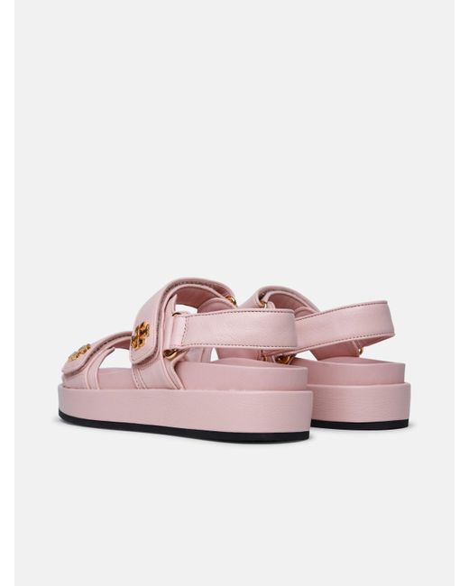 Tory Burch Pink 'kira' Leather Sporty Sandals