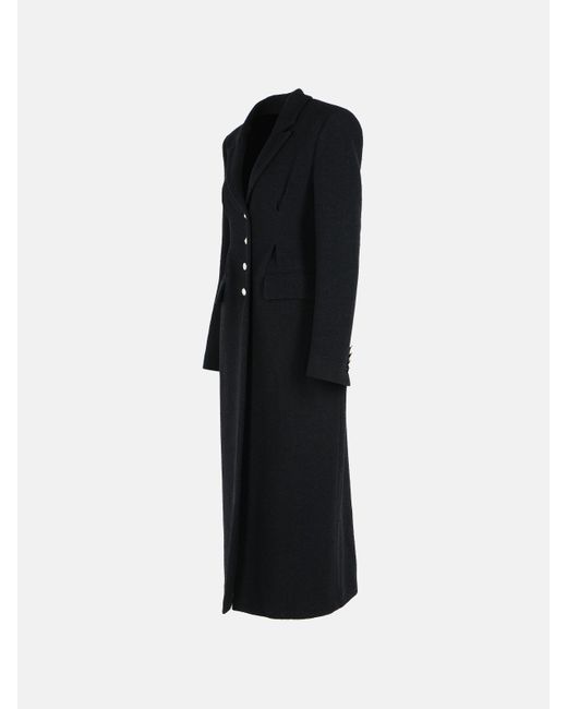 Alessandra Rich Black Virgin Wool Blend Coat