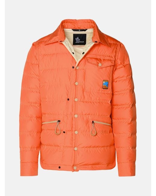 3 MONCLER GRENOBLE Orange 'lavachey' Polyester Down Jacket for men