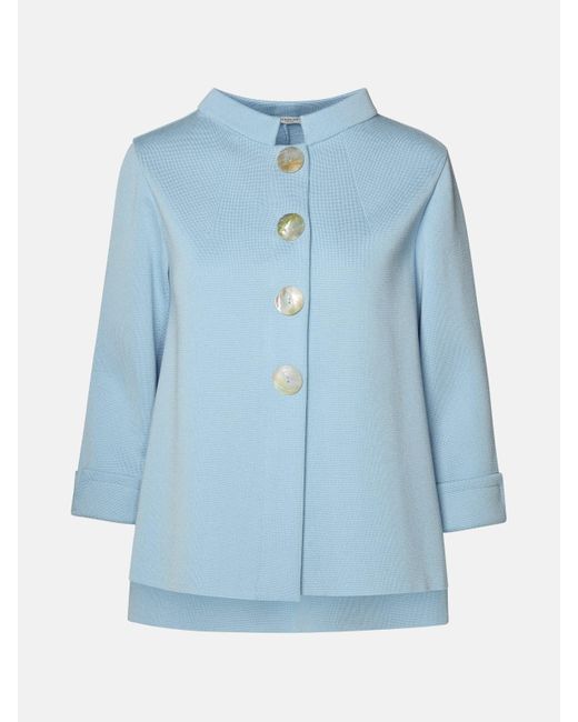 Charlott Blue Cotton Blend Jacket