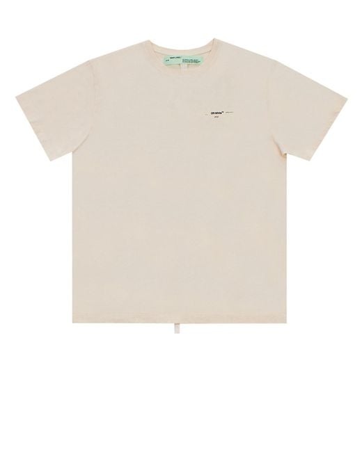 Off-White c/o Virgil Abloh Natural Cream Colored Arrows T-shirt for men