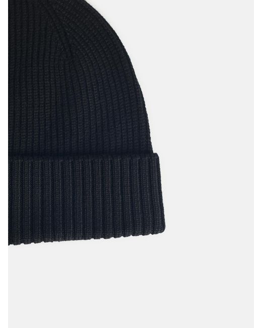 Seven Gauge Blue Wool Beanie for men